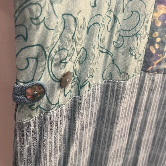 Surya II Pale Green and Lavender Beaded Patchwork‎ Maxi Dress. Size 3X. NWT. - Picture 10 of 14